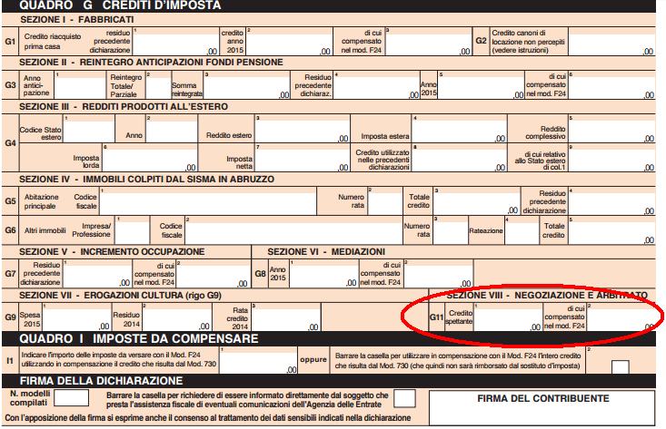 Credito di imposta per negoziazioni e arbitrati